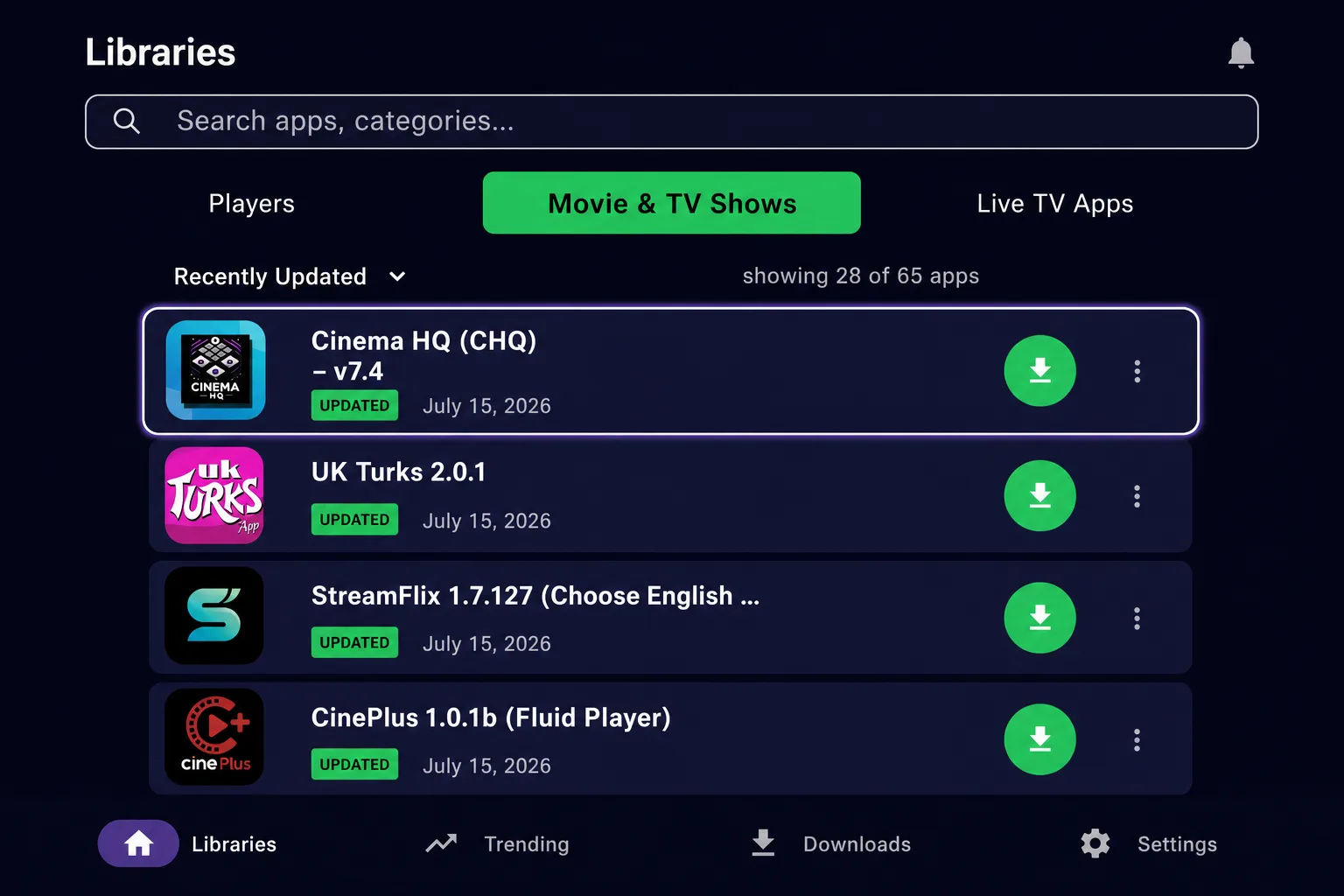 The LinkDrop collection on a Fire Stick with UKTurks and its Install button visible